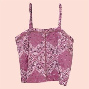 VS Floral Patchwork Bandana Boxy Cotton Crop Top